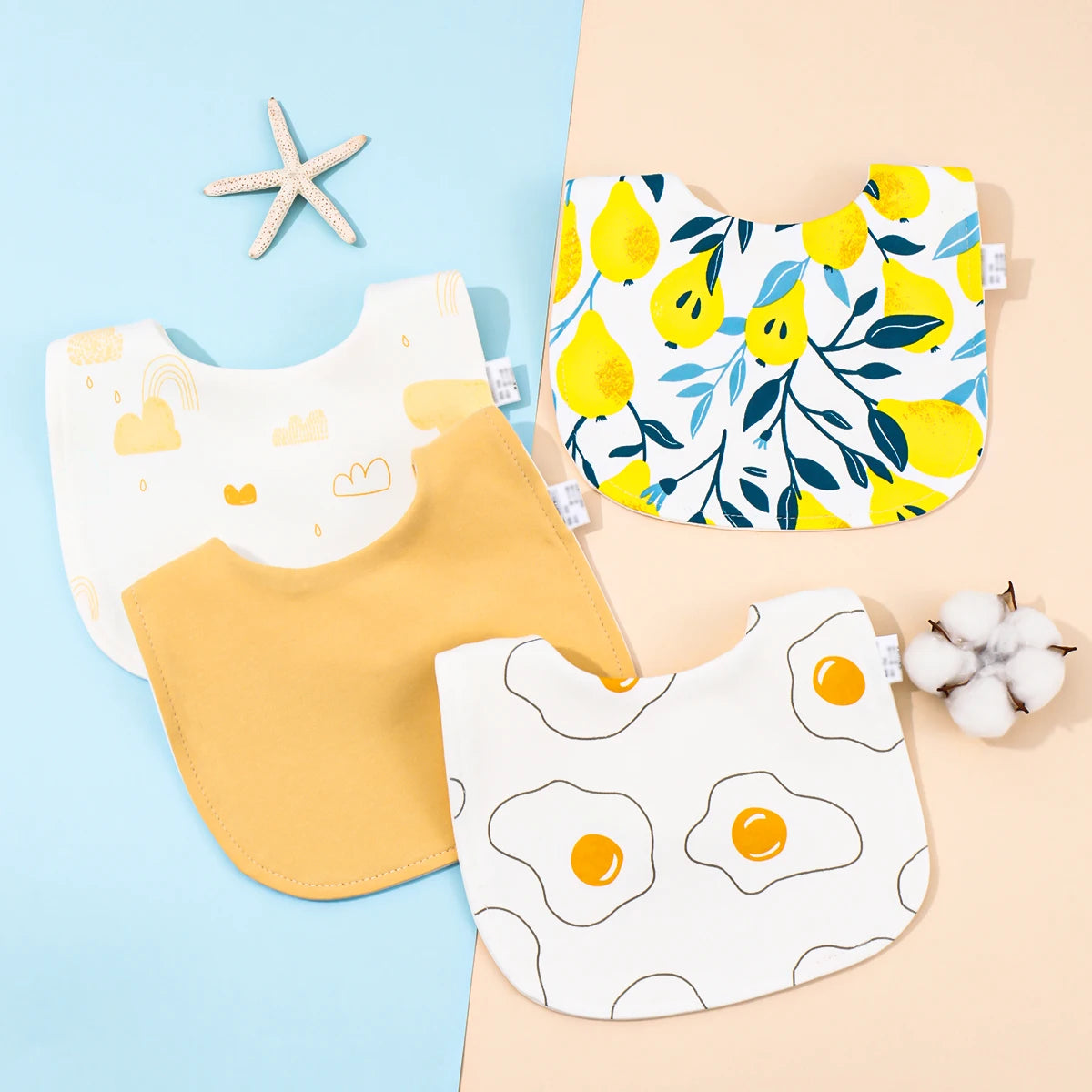 Little Bandana Bibs — Set of 4 Soft Cotton Drool Catchers