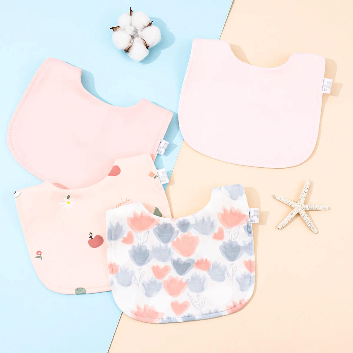 Little Bandana Bibs — Set of 4 Soft Cotton Drool Catchers