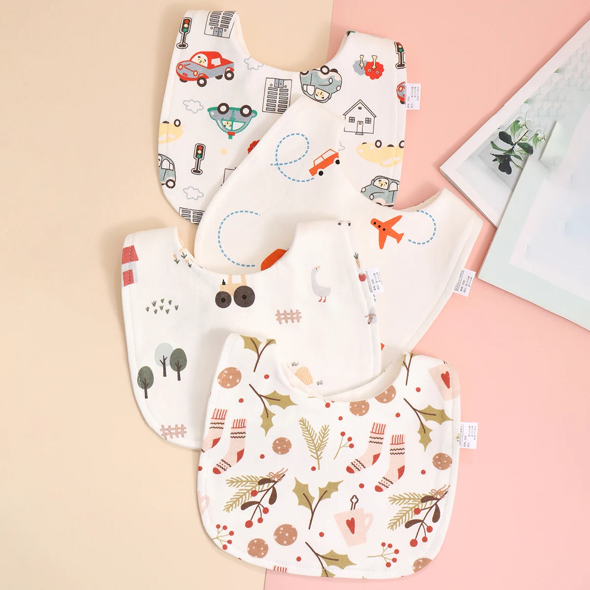 Little Bandana Bibs — Set of 4 Soft Cotton Drool Catchers