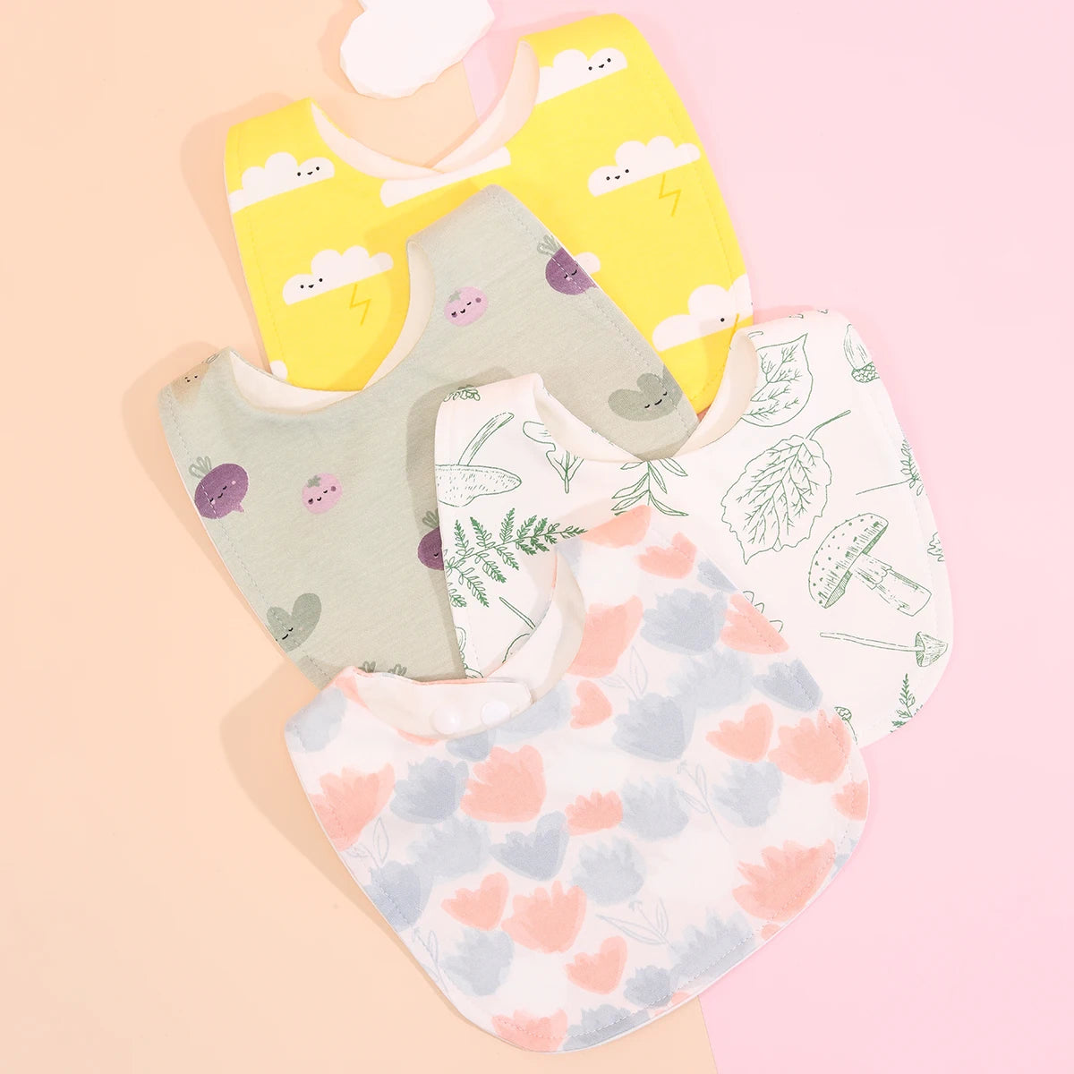 Little Bandana Bibs — Set of 4 Soft Cotton Drool Catchers