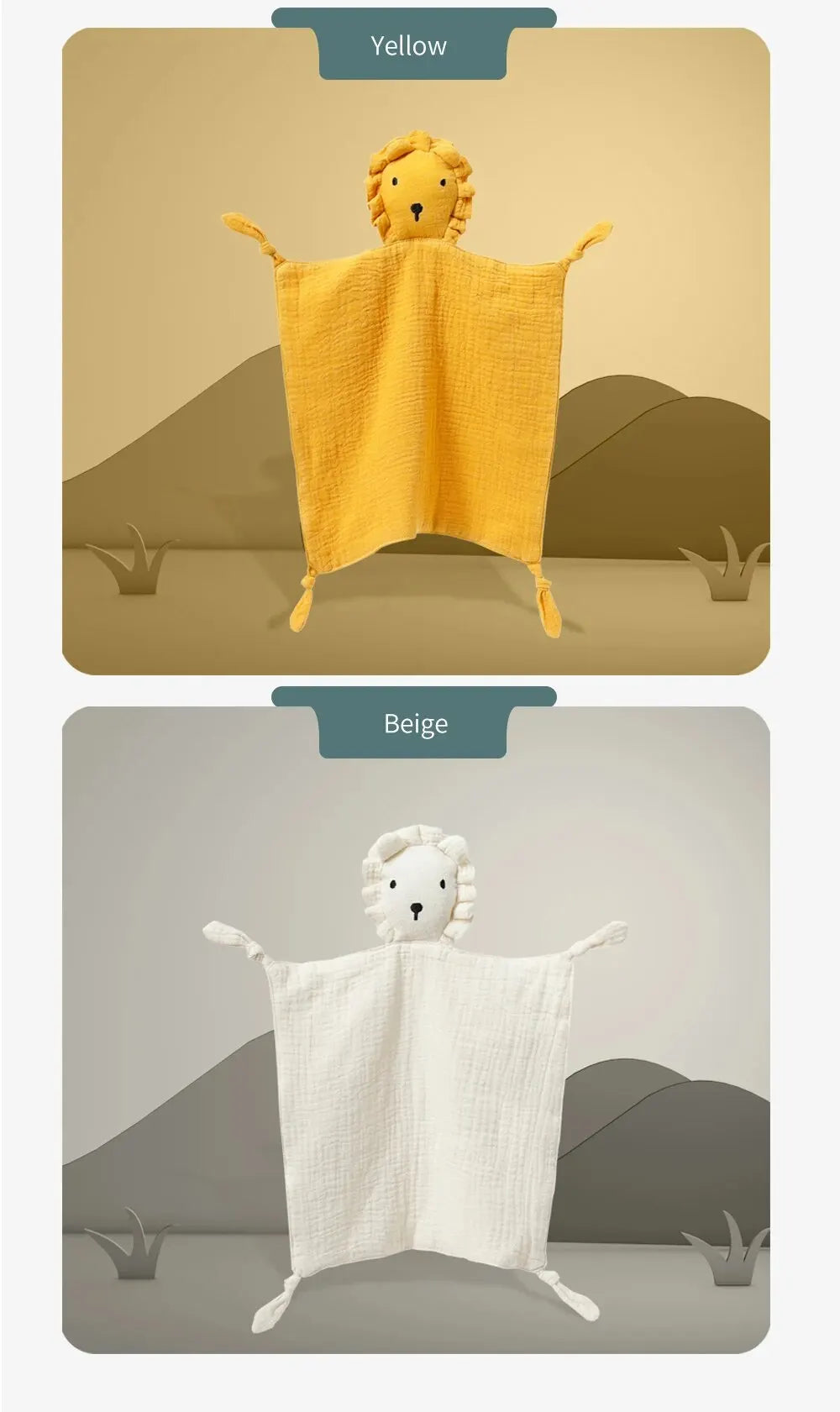 Lullaby Muslin Lovey — Bear & Bunny Comfort Companion