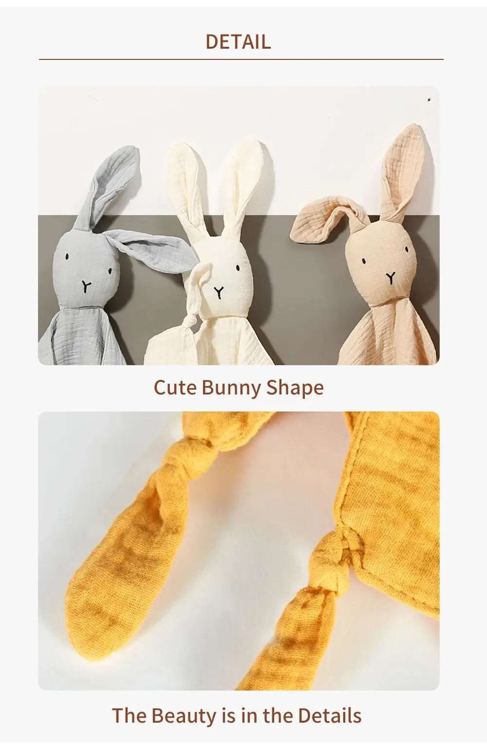 Lullaby Muslin Lovey — Bear & Bunny Comfort Companion