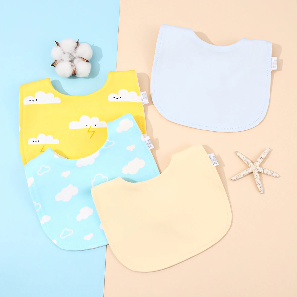 Little Bandana Bibs — Set of 4 Soft Cotton Drool Catchers