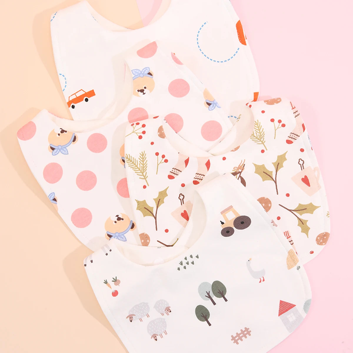 Little Bandana Bibs — Set of 4 Soft Cotton Drool Catchers
