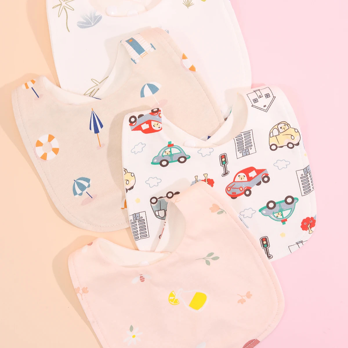 Little Bandana Bibs — Set of 4 Soft Cotton Drool Catchers