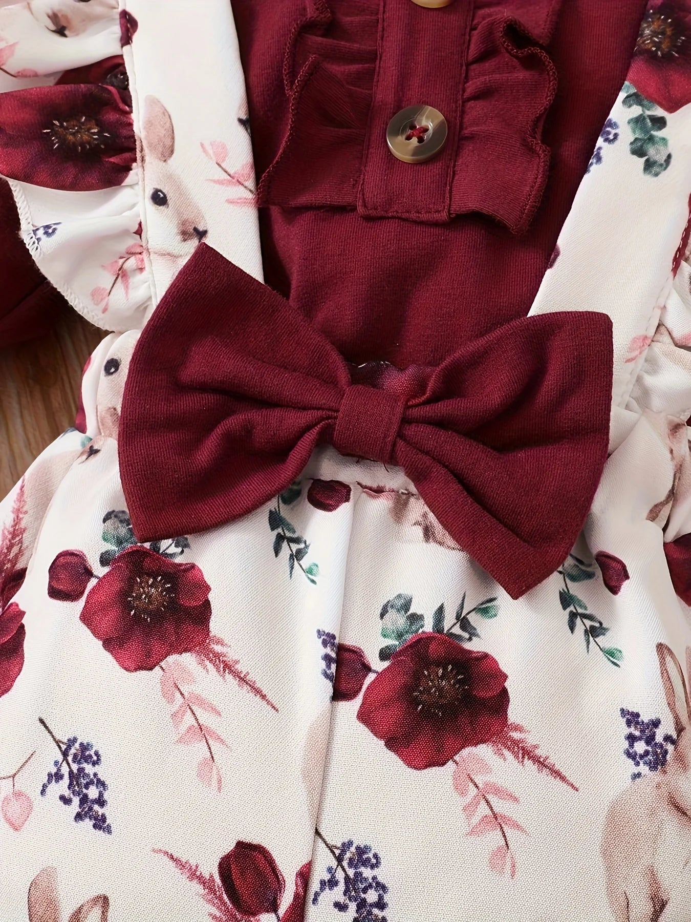 Floral Ruffle Romper Set — Long Sleeve