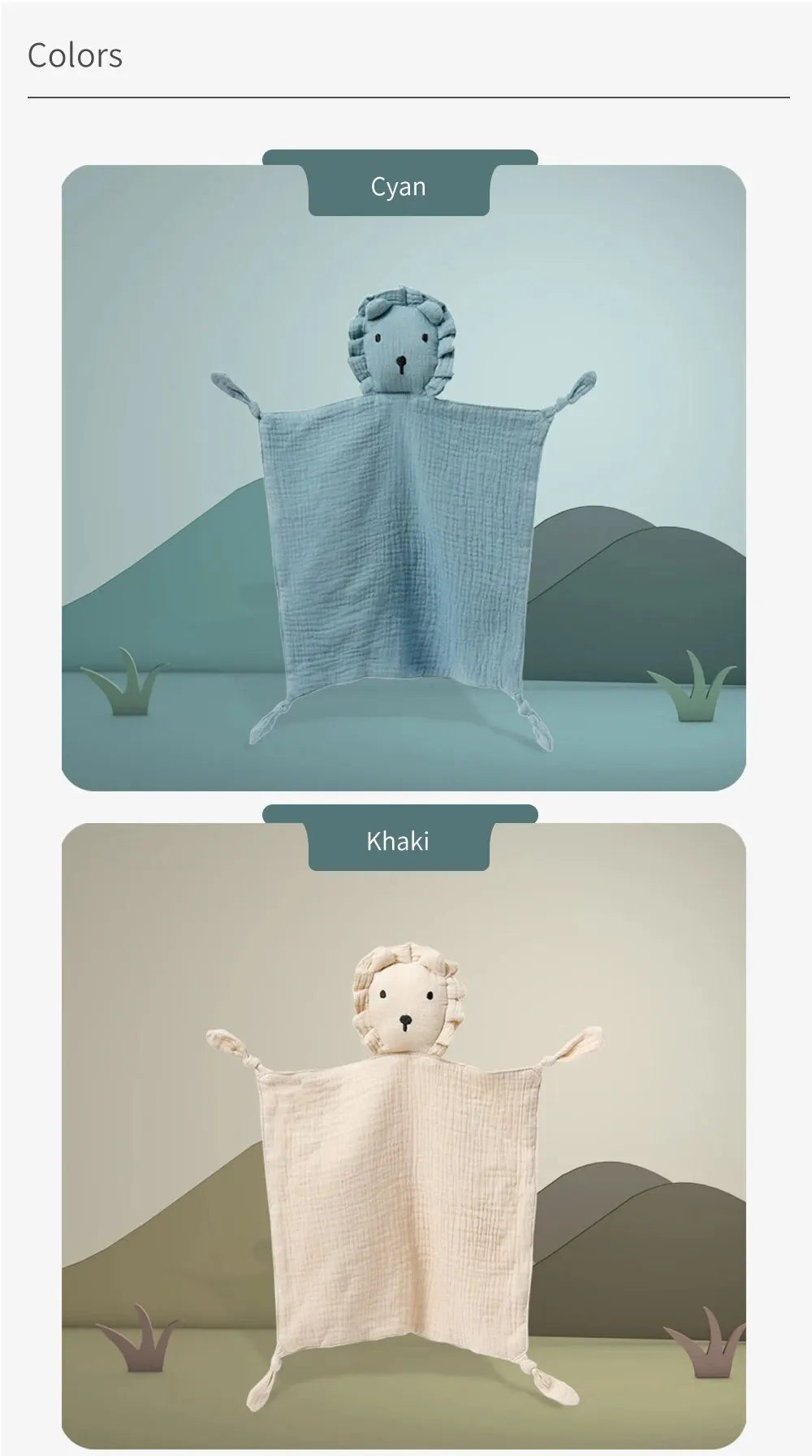 Lullaby Muslin Lovey — Bear & Bunny Comfort Companion