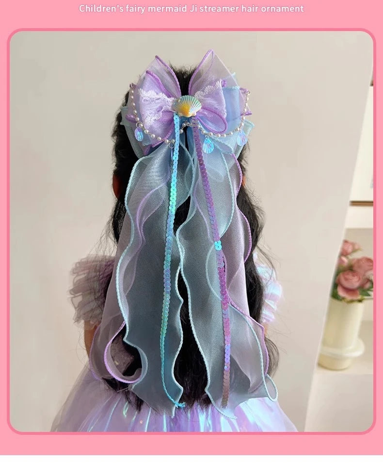 Mermaid Bow Hair Clip