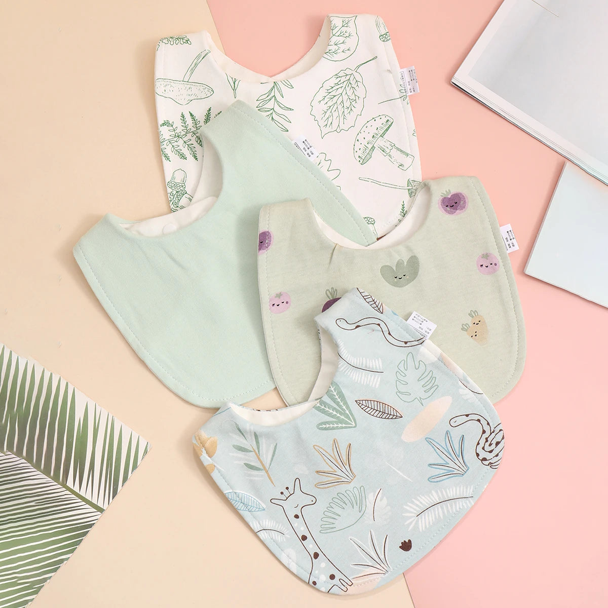 Little Bandana Bibs — Set of 4 Soft Cotton Drool Catchers