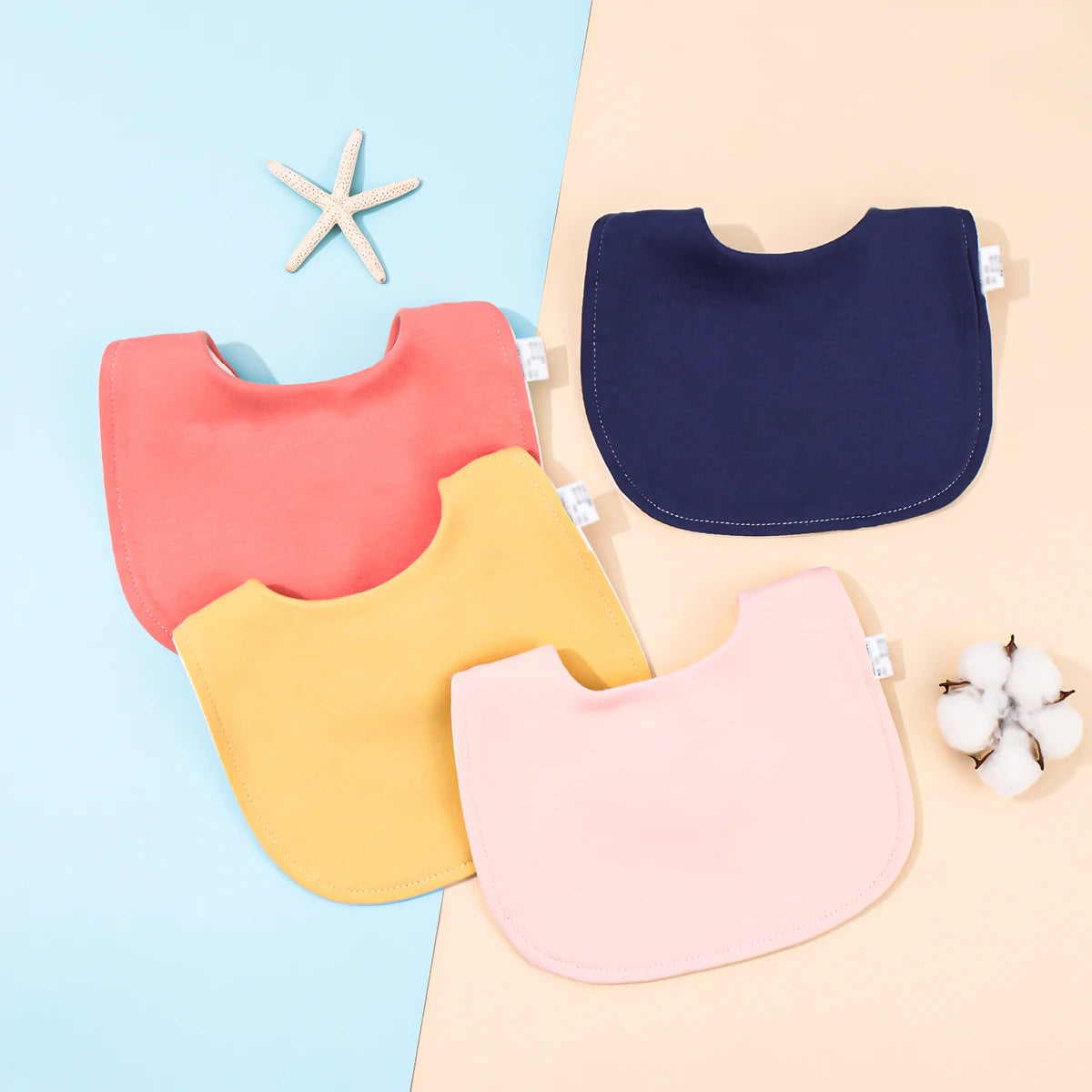 Little Bandana Bibs — Set of 4 Soft Cotton Drool Catchers