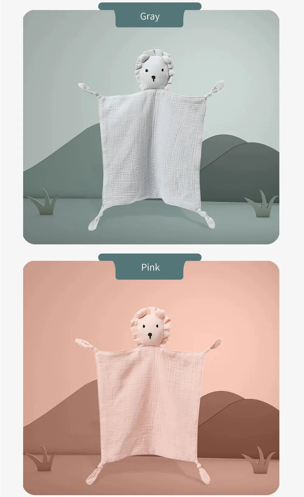 Lullaby Muslin Lovey — Bear & Bunny Comfort Companion