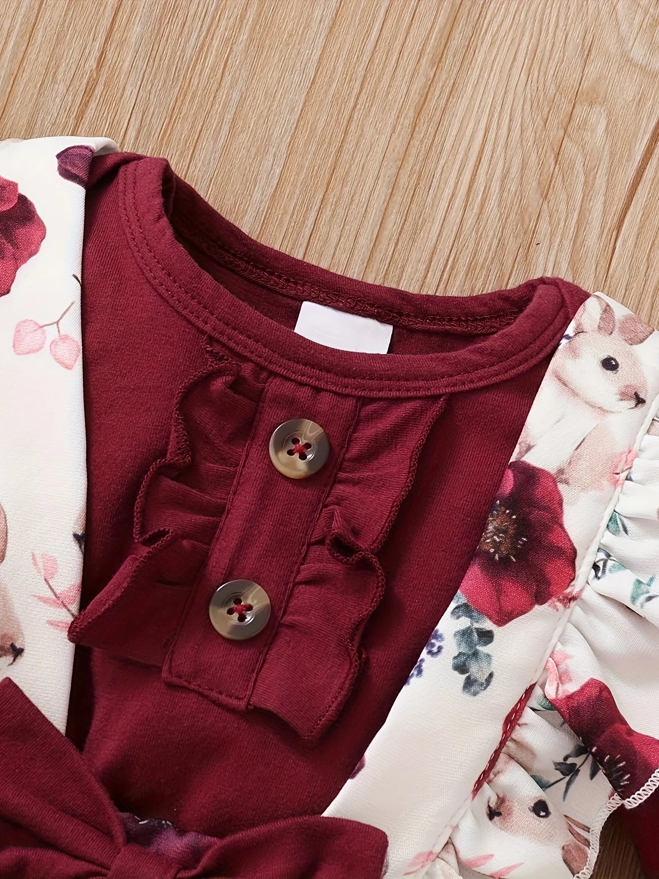 Floral Ruffle Romper Set — Long Sleeve