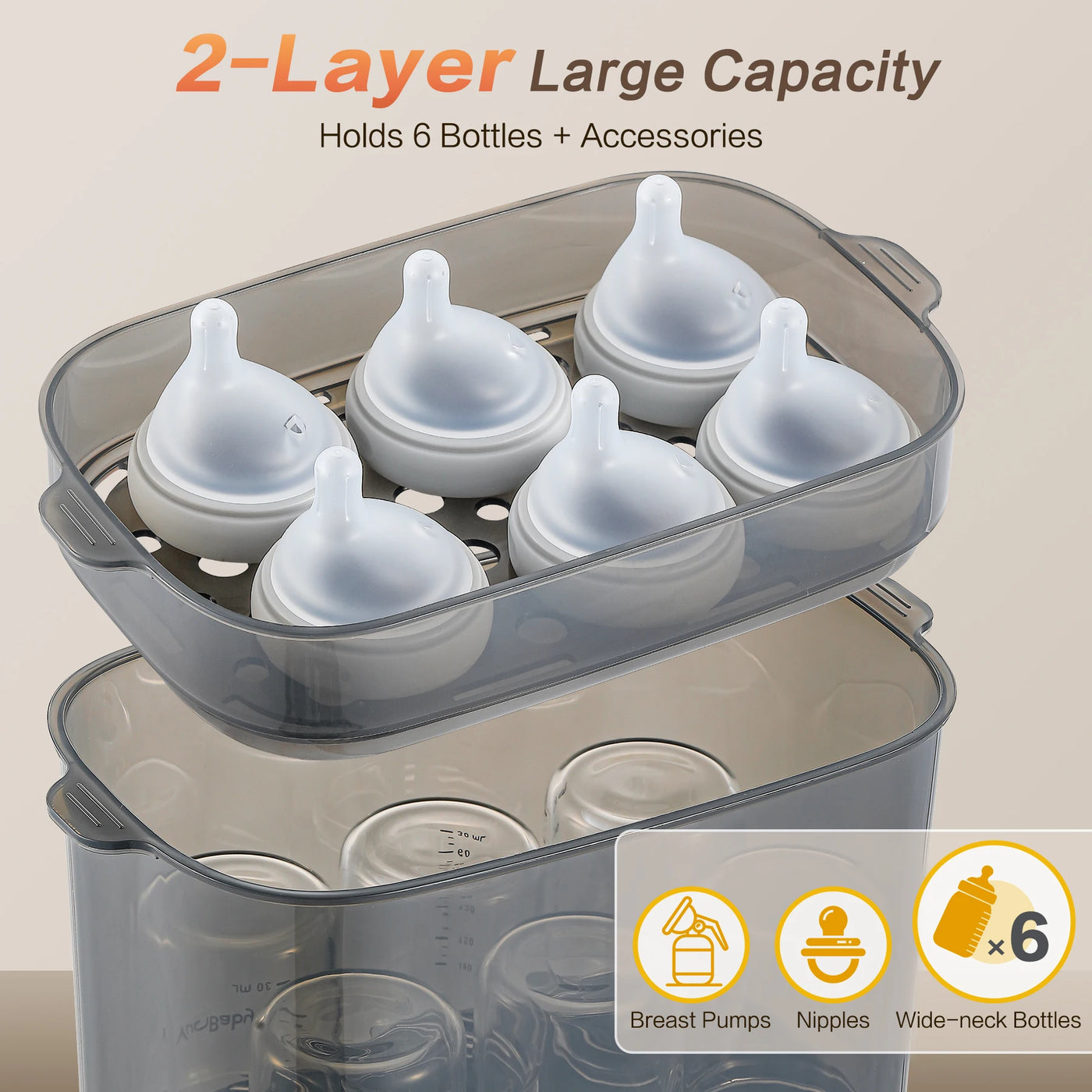 PureNest 4-in-1 Bottle Sterilizer — 72H Storage + 30-Min Dry