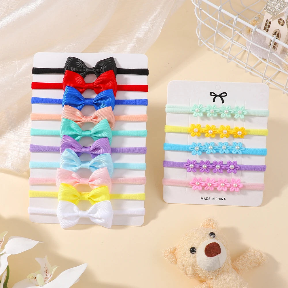 Tiny Bow Headband Set — 15 Pieces