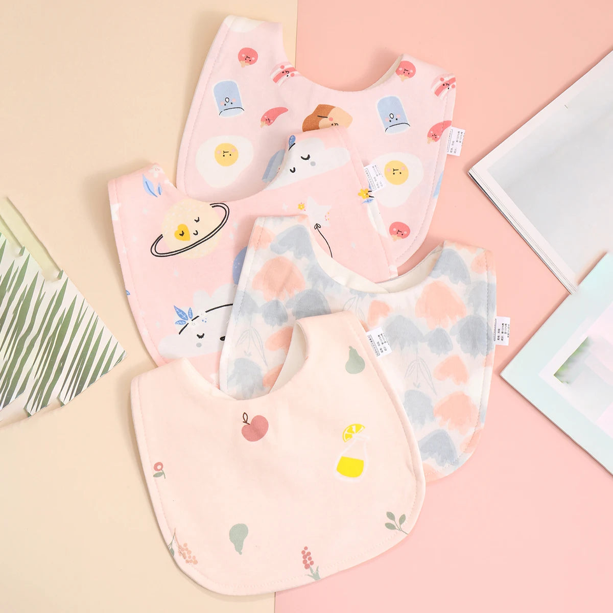Little Bandana Bibs — Set of 4 Soft Cotton Drool Catchers