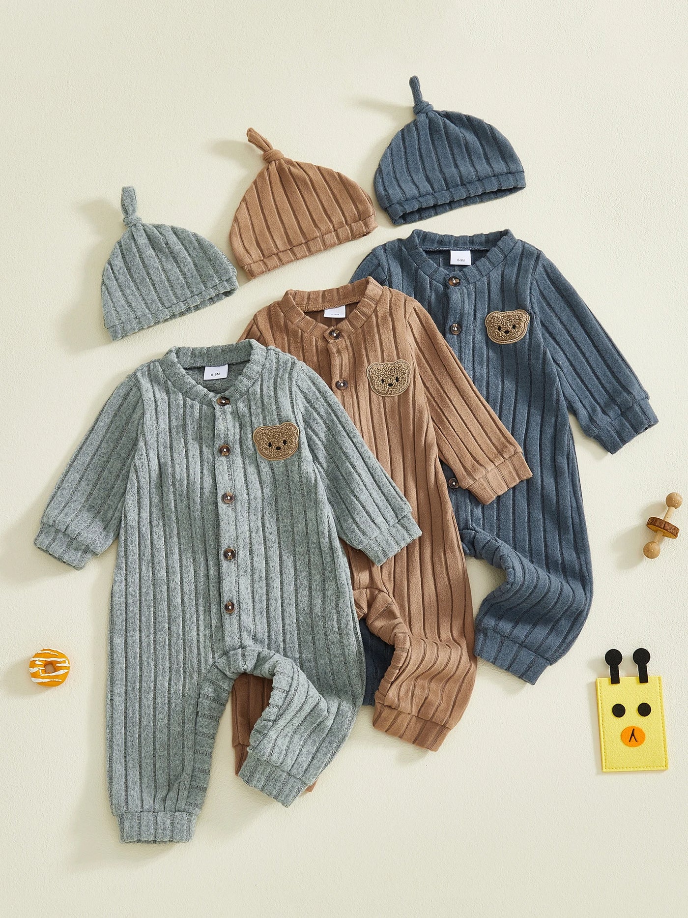 Little Bear Romper + Beanie Set