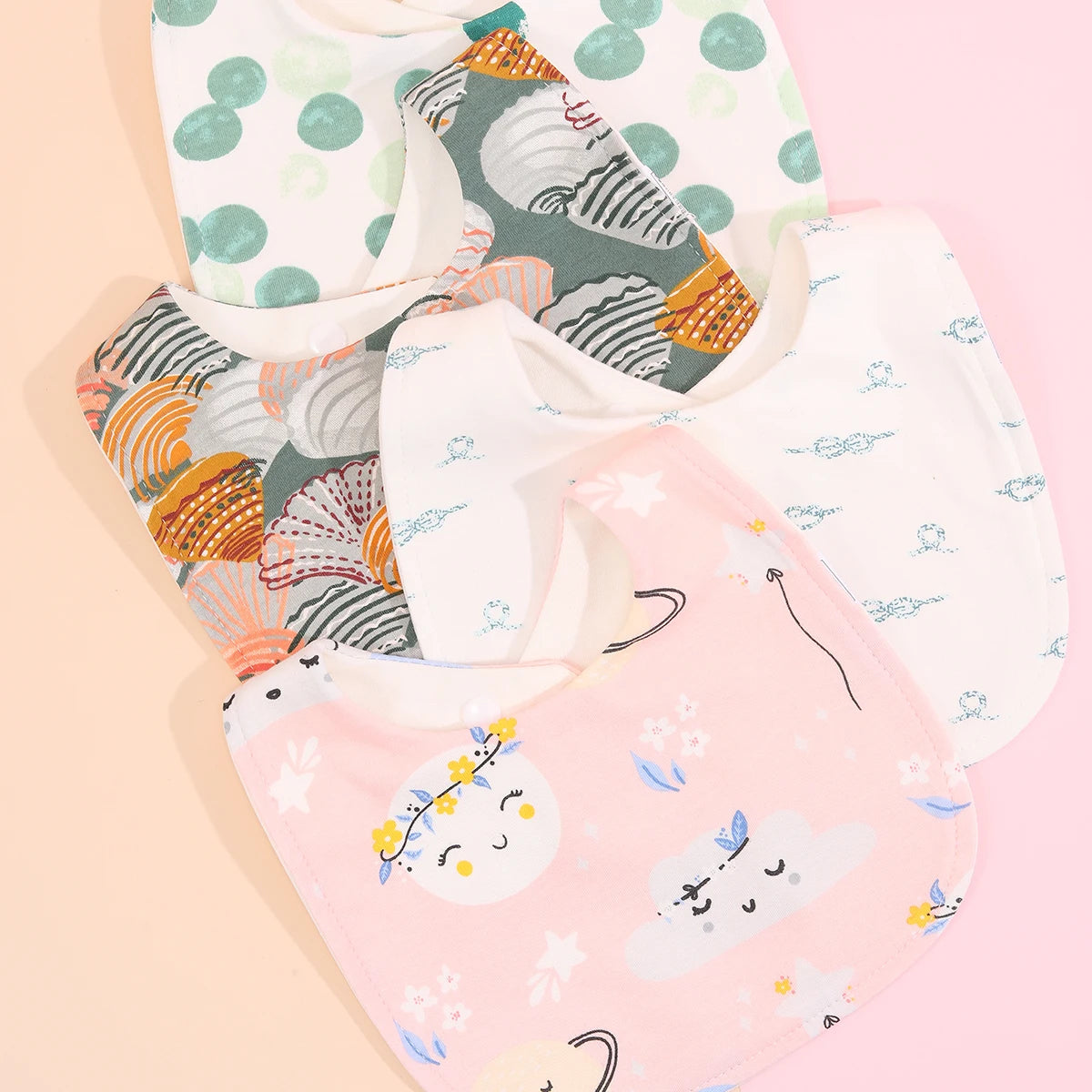 Little Bandana Bibs — Set of 4 Soft Cotton Drool Catchers