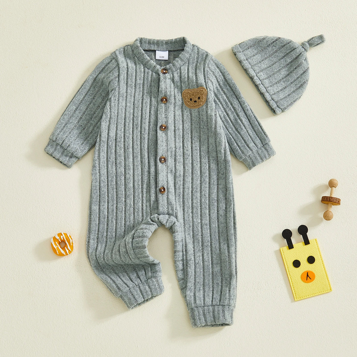 Little Bear Romper + Beanie Set