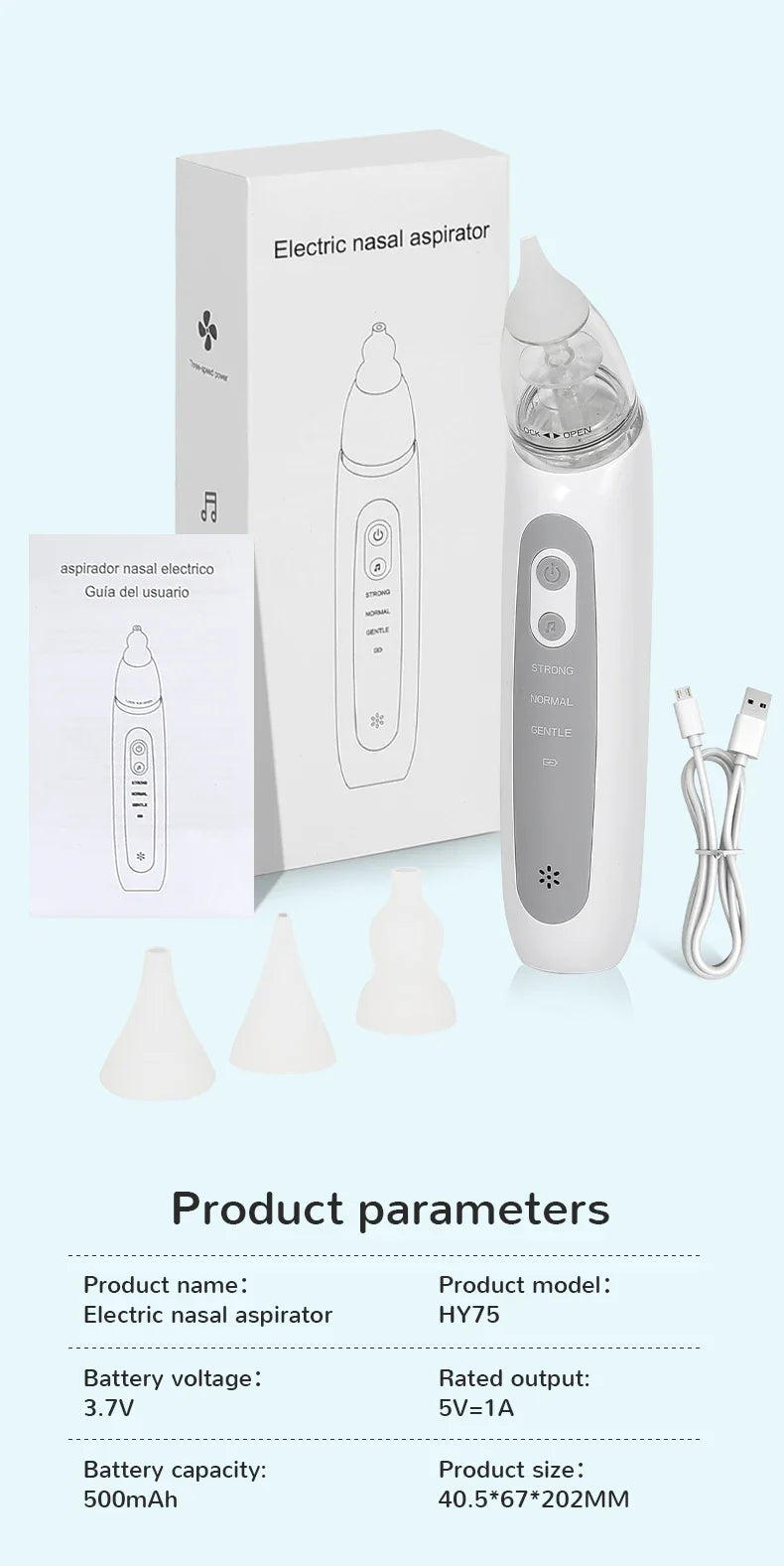 Whisper Nasal Aspirator — Electric with Soft Music