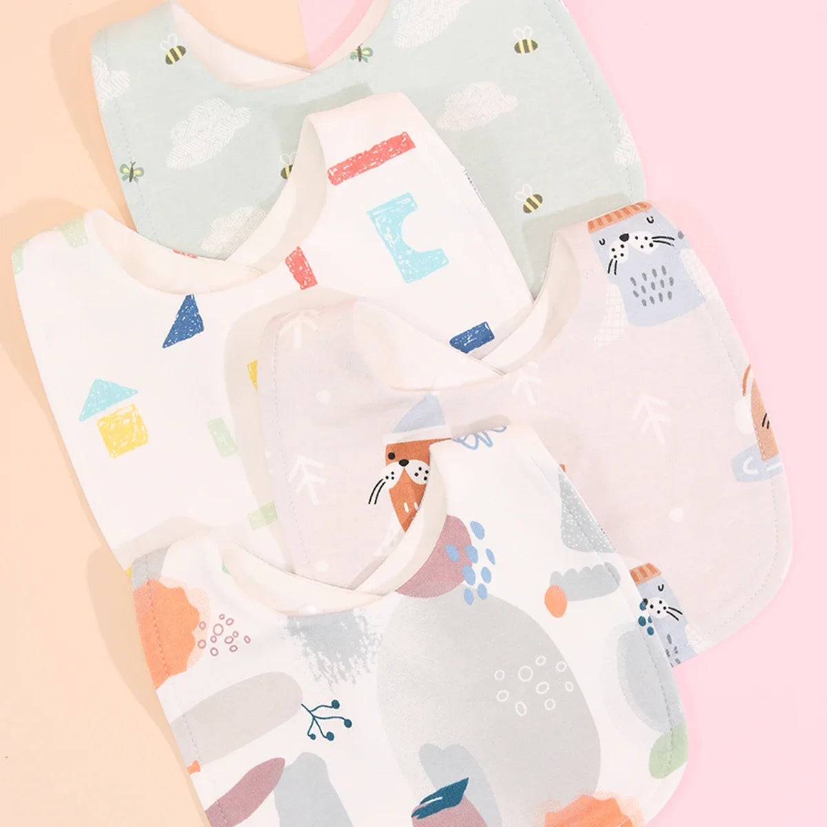 Little Bandana Bibs — Set of 4 Soft Cotton Drool Catchers